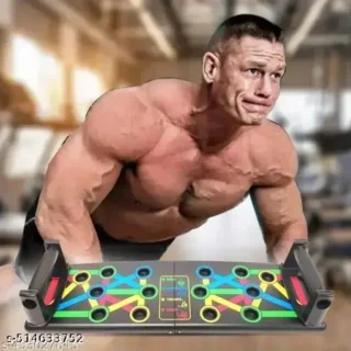 Manogyam 10in1 Portable Board with Strong Grip Handle for Chest Press Home & Gym Exercise Push-up Bar